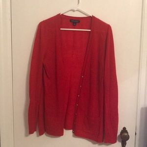 Banana republic large red Italian yarn cardigan